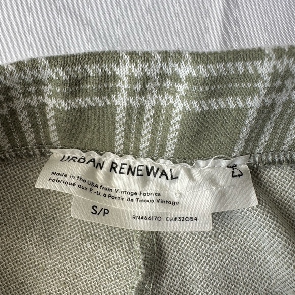 Urban Outfitters Urban Renewal Remnants Plaid Front Slit Olive Pants - Picture 7 of 11